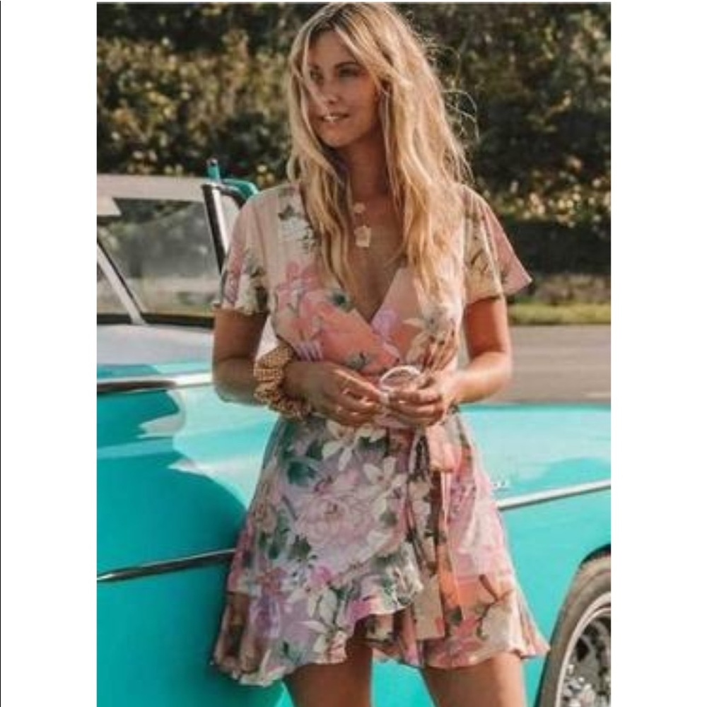 Pink floral summer sundress